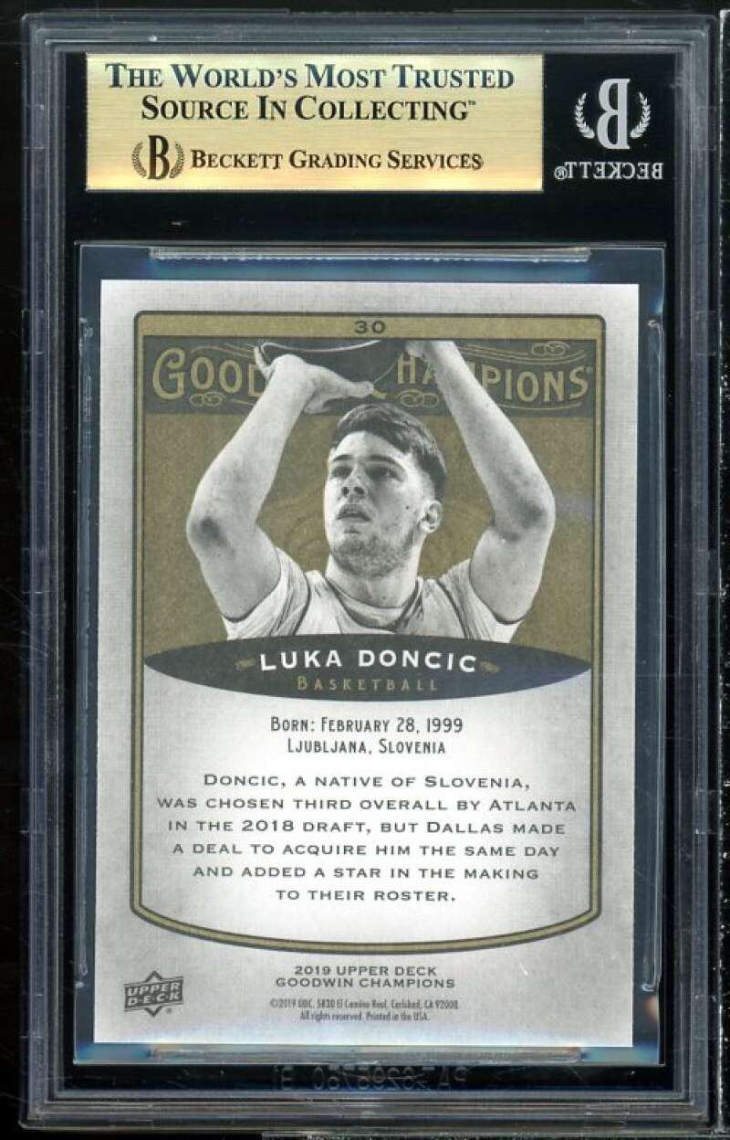 Luka Doncic Card 2019 UD Goodwin Champions #30 (PRISTINE) BGS 10 Image 2