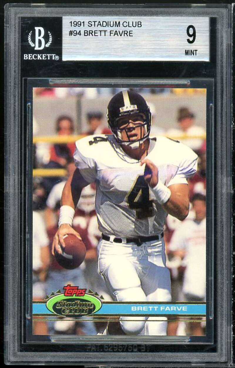 Brett Favre Rookie Card 1991 Stadium Club #94 BGS 9 (9 8.5 9 9.5) Image 1