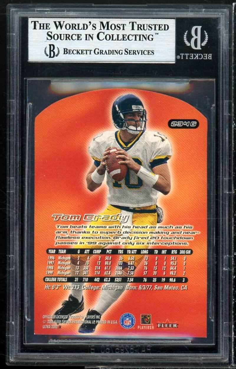 Tom Brady Rookie Card 2000 Ultra Gold Medallion #234 BGS 9 (8.5 9 9.5 9.5) Image 2