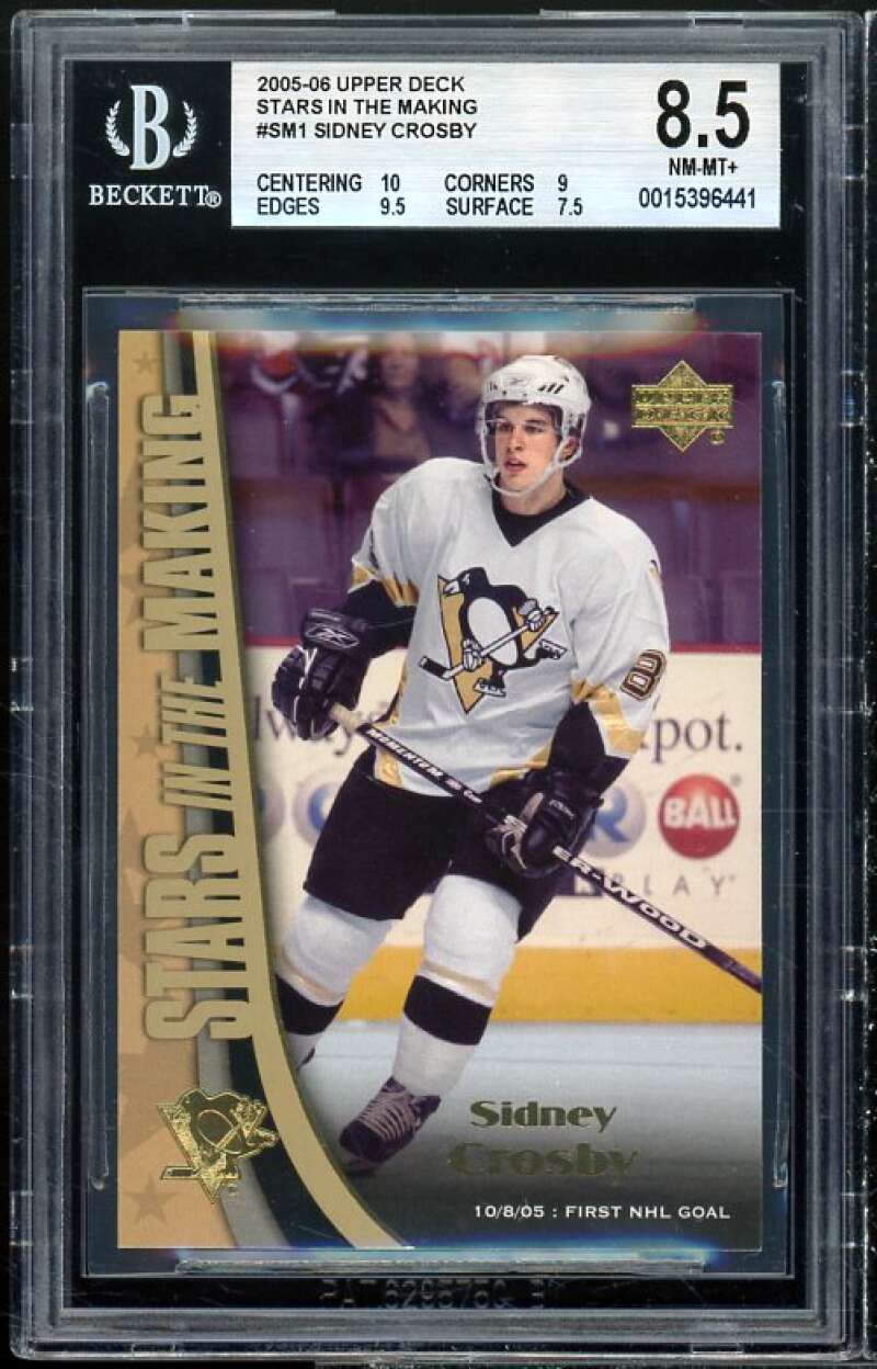 Sidney Crosby Rookie Card 2005-06 Upper Deck Stars in the Making #SM1 BGS 8.5 Image 1