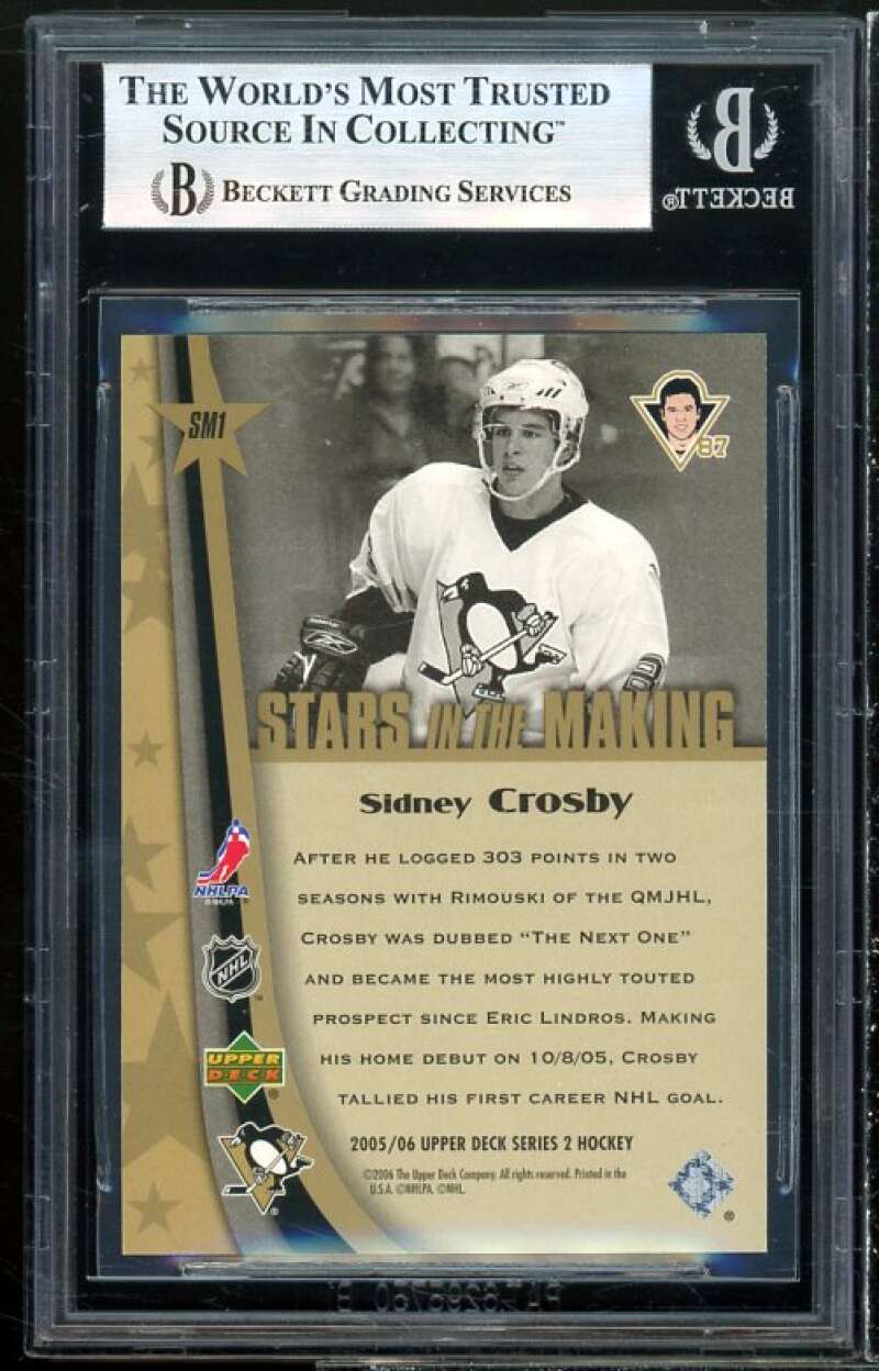 Sidney Crosby Rookie Card 2005-06 Upper Deck Stars in the Making #SM1 BGS 8.5 Image 2