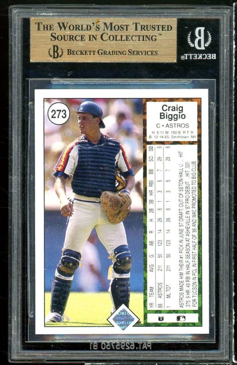 Craig Biggio Rookie Card 1989 Upper Deck #273 BGS 9.5 (9 9.5 9.5 9.5) Image 2