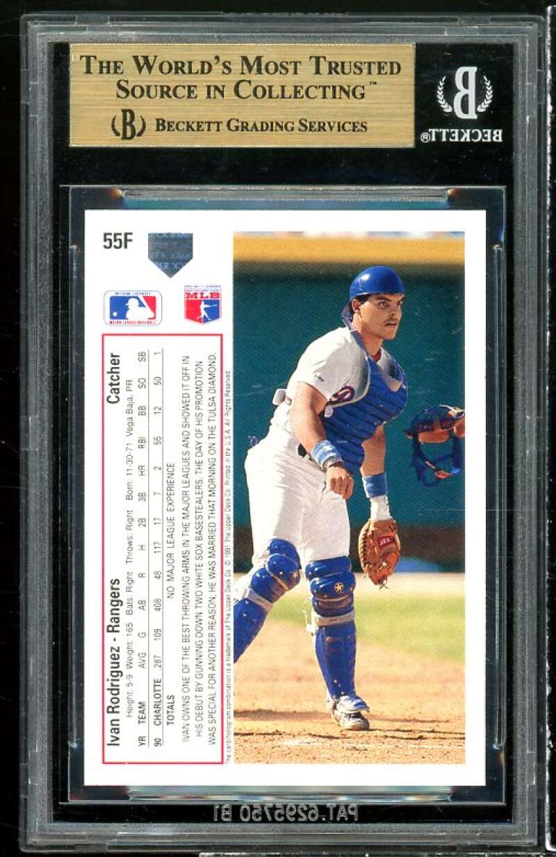 Ivan Rodriguez Rookie 1991 Upper Deck Final Edition #55F BGS 9.5 (9.5 9.5 9.5 9) Image 2