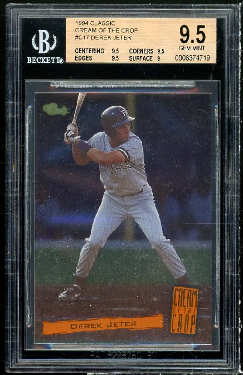 Derek Jeter Rookie 1994 Classic Cream of the Crop #C17 BGS 9.5 (9.5 9.5 9.5 9) Image 1