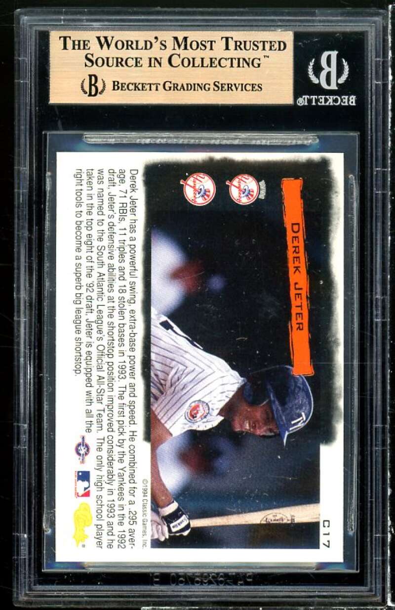 Derek Jeter Rookie 1994 Classic Cream of the Crop #C17 BGS 9.5 (9.5 9.5 9.5 9) Image 2