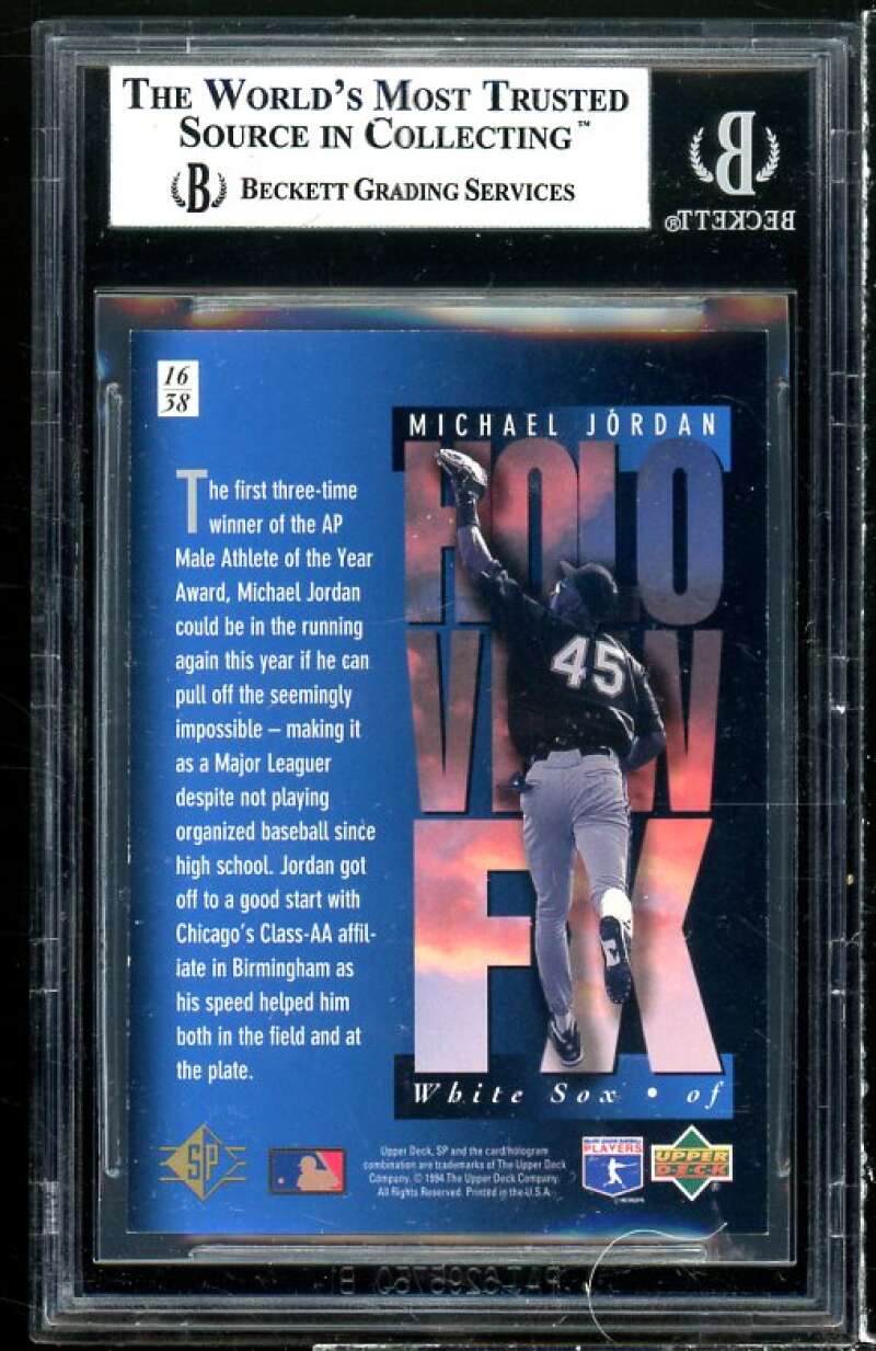 Michael Jordan Baseball Rookie Card 1994 SP Holoviews #16 BGS 9 Image 2