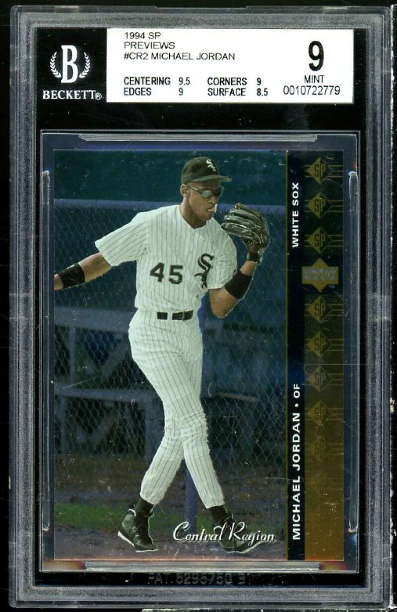 Michael Jordan Baseball Rookie Card 1994 SP Previews #CR2 BGS 9 (9.5 9 9 8.5) Image 1