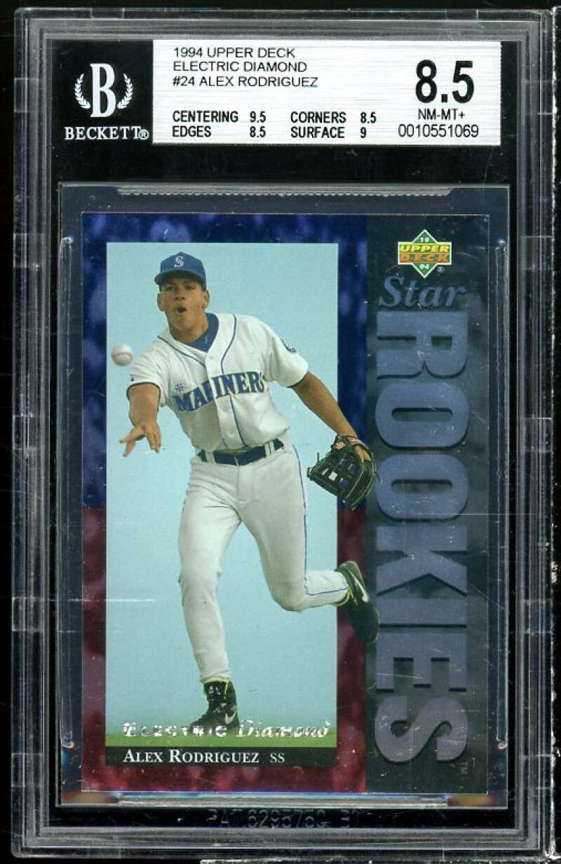 Alex Rodriguez Rookie Card 1994 Upper Deck Electric #24 BGS 8.5 (9.5 8.5 8.5 9) Image 1