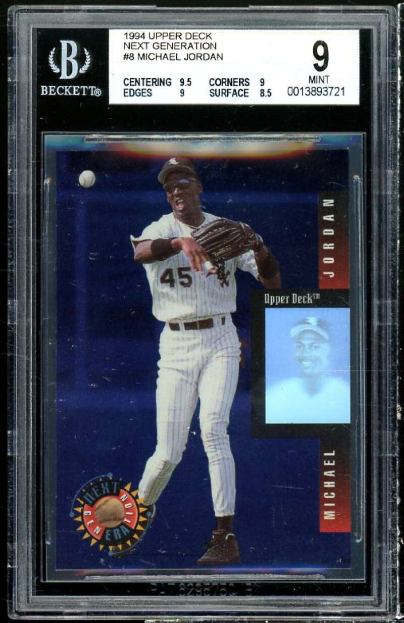 Michael Jordan Baseball Rookie 1994 UD Next Generation #8 BGS 9 (9.5 9 9 8.5) Image 1