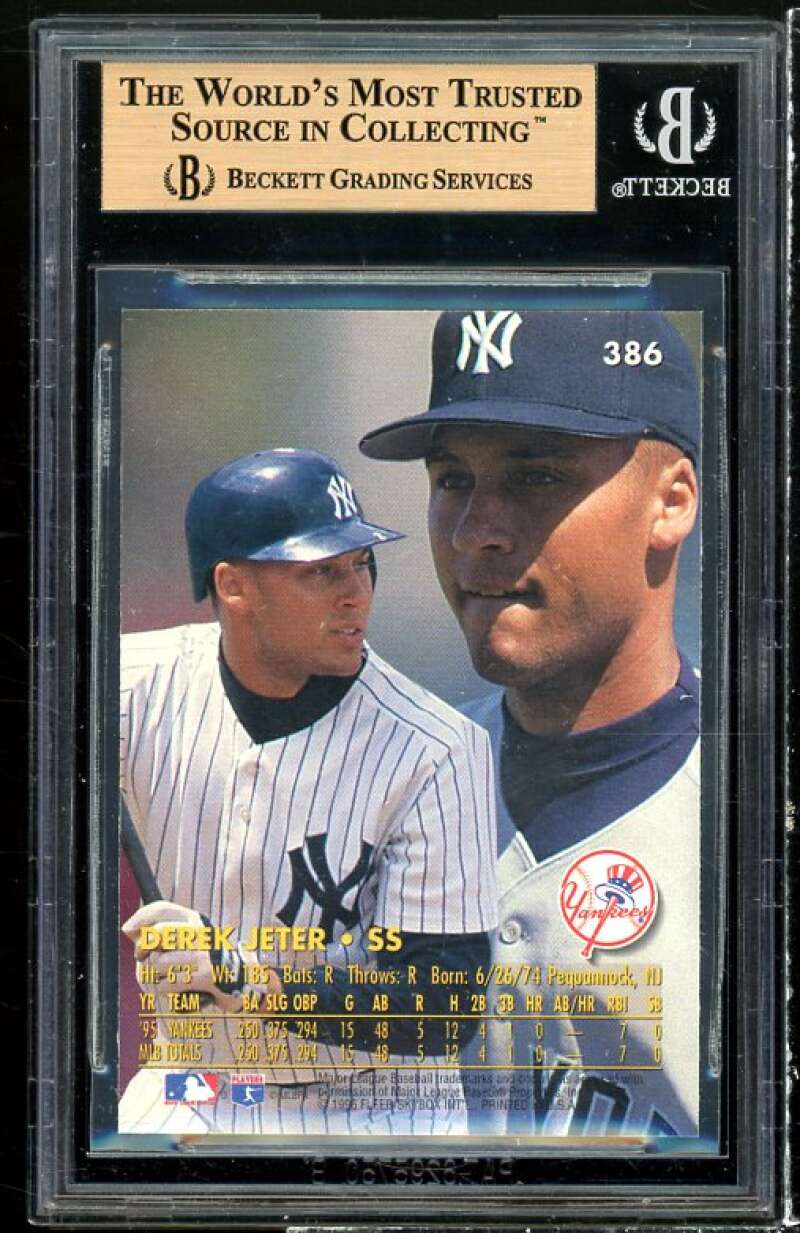 Derek Jeter Rookie Card 1996 Ultra #386 BGS (pop 15) 9.5 (9.5 9 9.5 9.5) Image 2