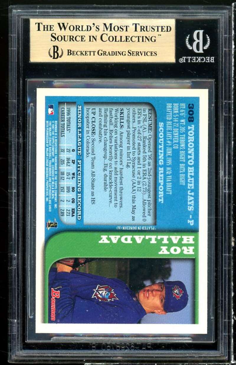 Roy Halladay Rookie Card 1997 Bowman #308 BGS 9.5 Image 2