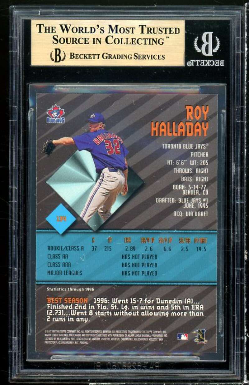 Roy Halladay Rookie Card 1997 Bowman's Best #134 BGS 9.5 (9.5 9.5 9.5 9) Image 2