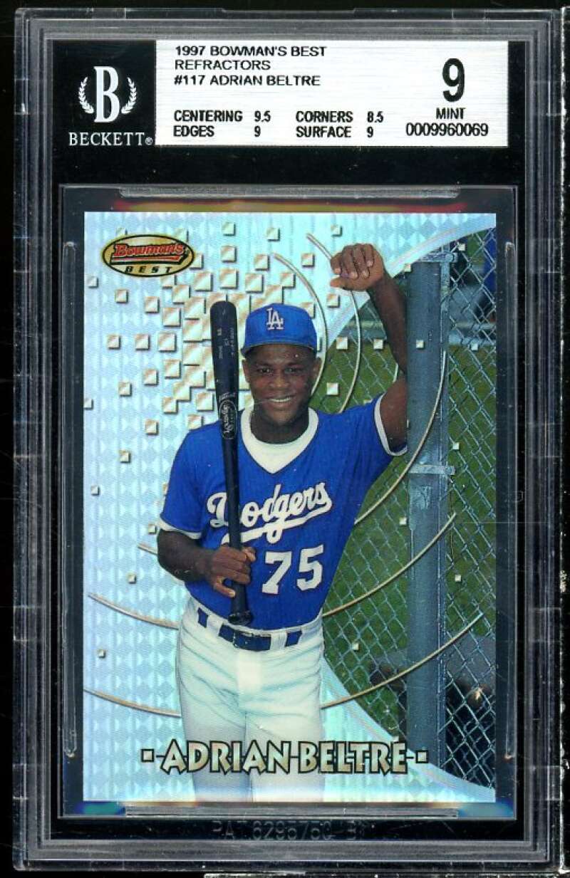 Adrian Beltre Rookie Card 1997 Bowman's Best Refractors #117 BGS 9 (9.5 8.5 9 9) Image 1