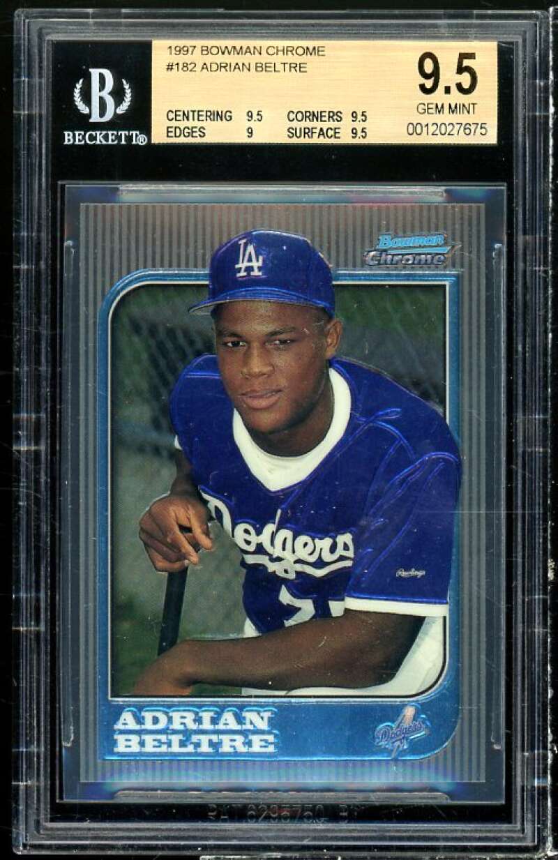 Adrian Beltre Rookie Card 1997 Bowman Chrome #182 BGS 9.5 (9.5 9.5 9 9.5) Image 1