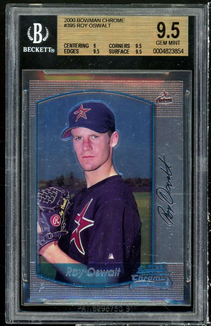 Roy Oswalt Rookie Card 2000 Bowman Chrome #395 BGS 9.5 (9 9.5 9.5 9.5) Image 1