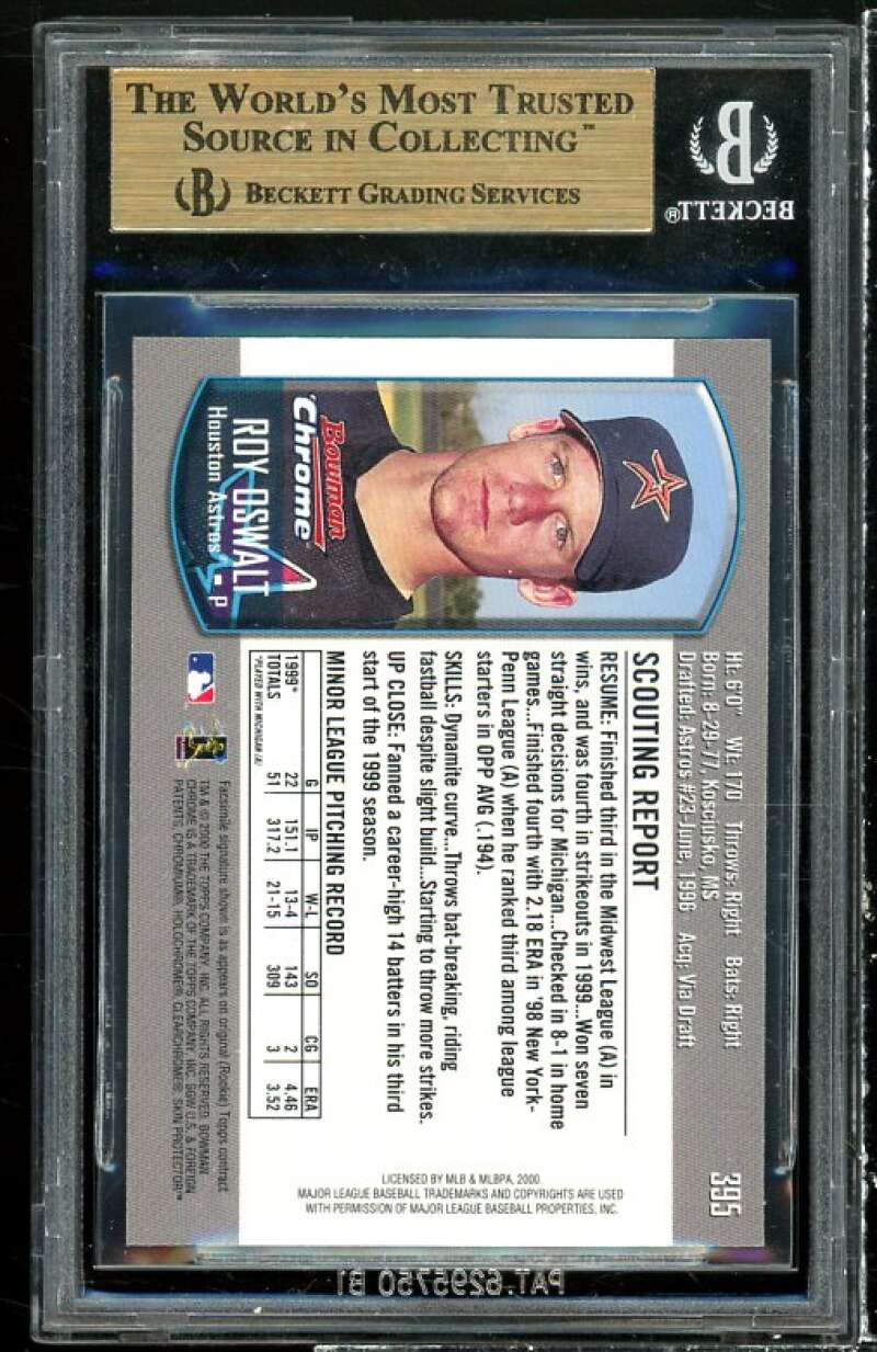 Roy Oswalt Rookie Card 2000 Bowman Chrome #395 BGS 9.5 (9 9.5 9.5 9.5) Image 2