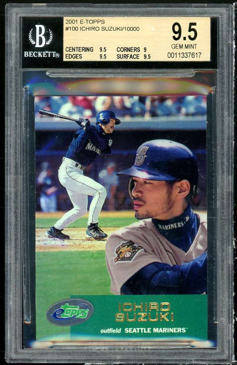 Ichiro Suzuki Rookie Card 2001 E-Topps #100 BGS 9.5 (9.5 9 9.5 9.5) Image 1