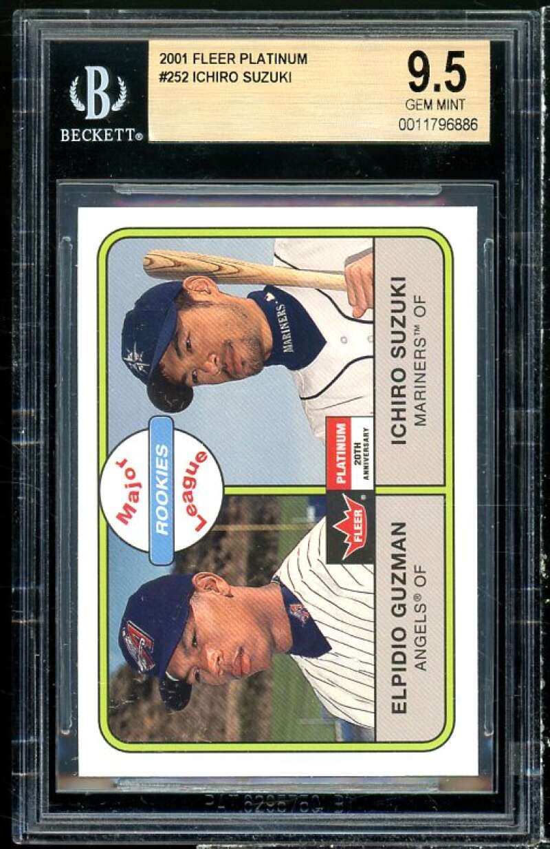 Ichiro Suzuki Rookie Card 2001 Fleer Platinum #252 (pop 13) BGS 9.5 Image 1