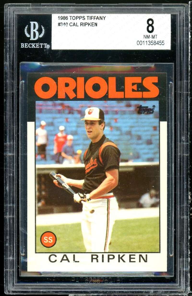 Cal Ripken Jr. Card 1986 Topps Topps Tiffany #340 BGS 8 Image 1