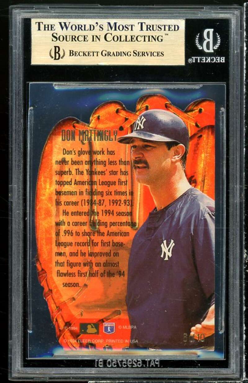 Don Mattingly Card 1994 Flair Hot Gloves #6 BGS 9.5 Image 2