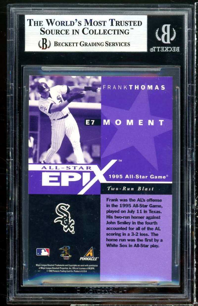 Frank Thomas Card 1998 Pinnacle Plus All-Star Epix Purple Mom #7 (pop 1) BGS 9 Image 2