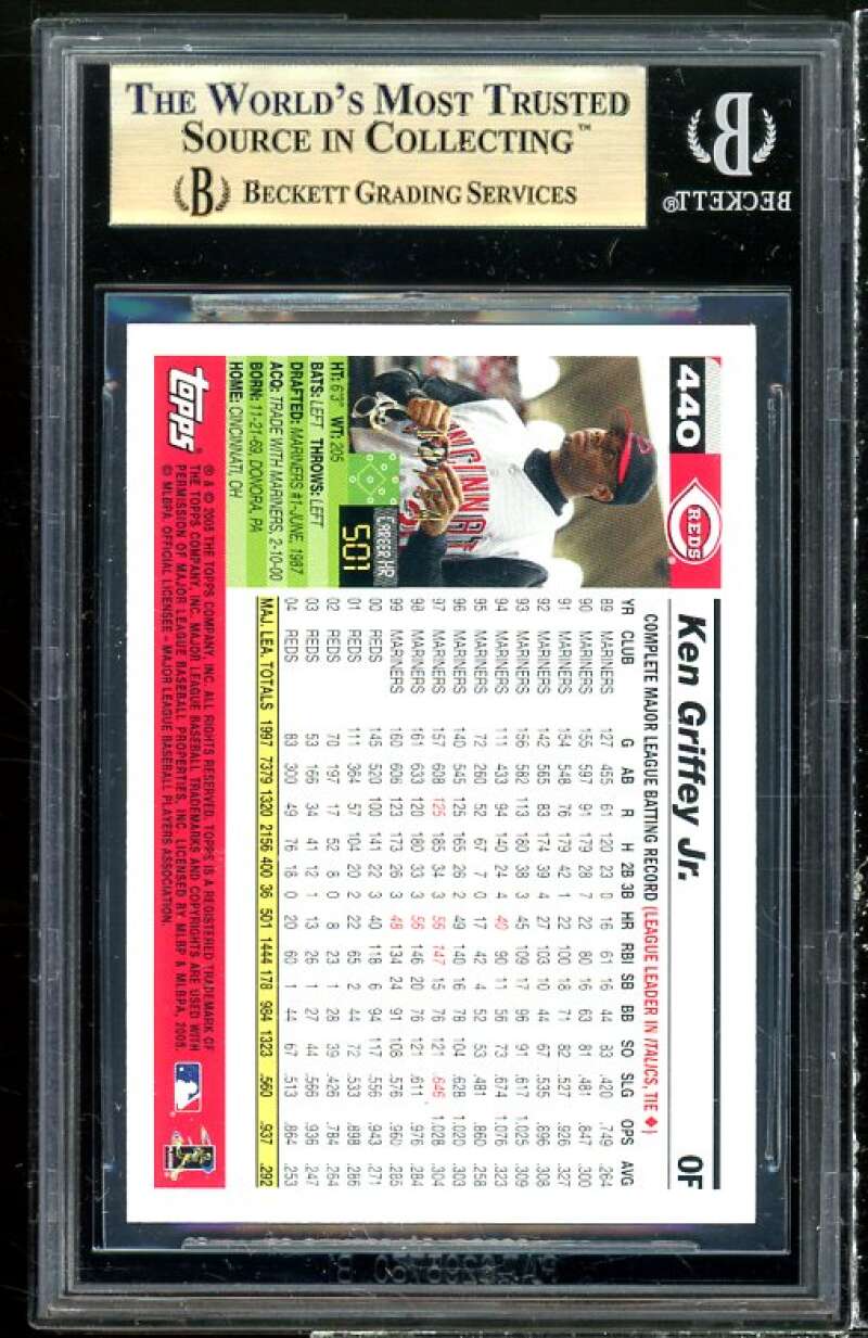 Ken Griffey Jr. Card 2005 Topps Black #440 (pop 1) BGS 9.5 (9.5 9.5 9 9.5) Image 2