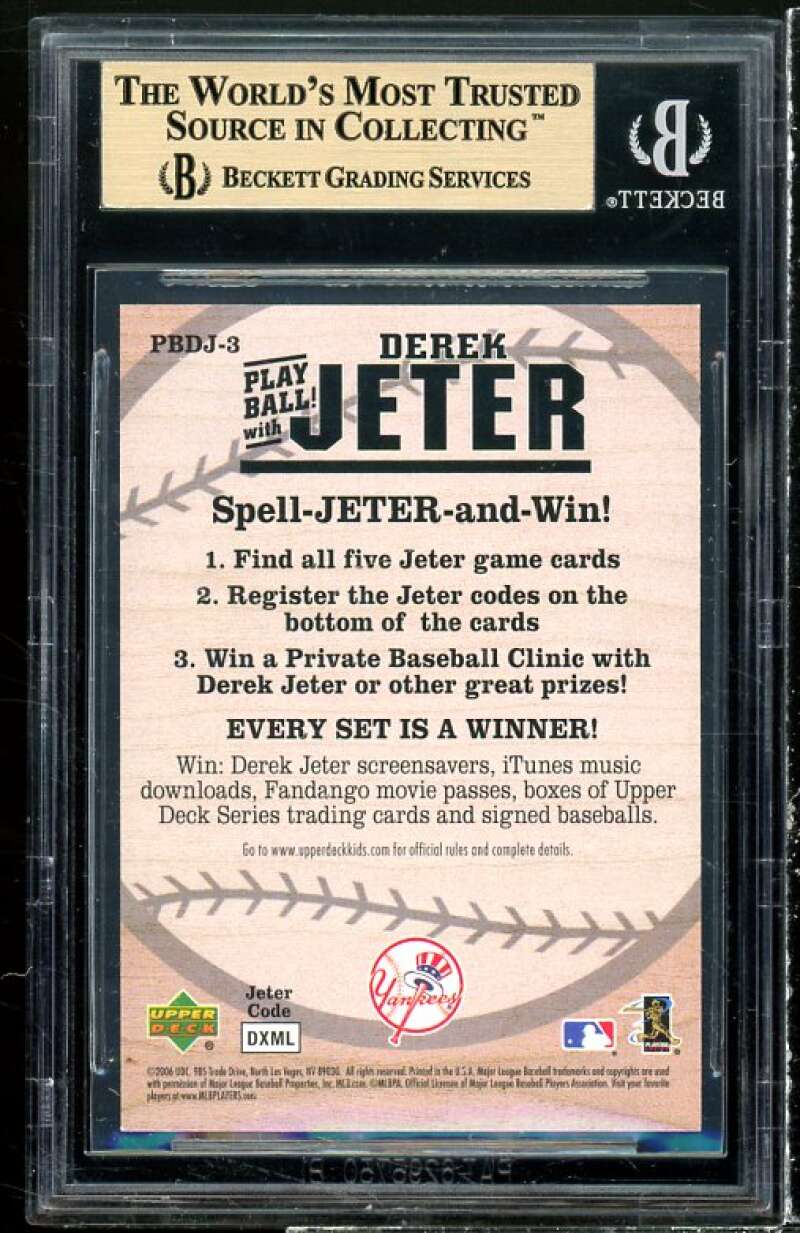 Derek Jeter 2006 Upper Deck Spell Win #PBDJ-3 (pop 5) BGS 9.5 (9.5 9 9.5 9.5) Image 2