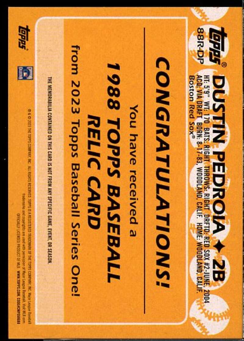 Dustin Pedroia Card 2023 Topps '88 Topps Relics #88RDP  Image 2