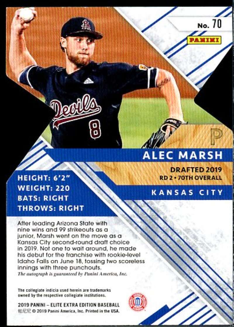 Alec Marsh Card 2019 Elite Extra Edition Autographs Status Die Cut Tie Dye #70  Image 2