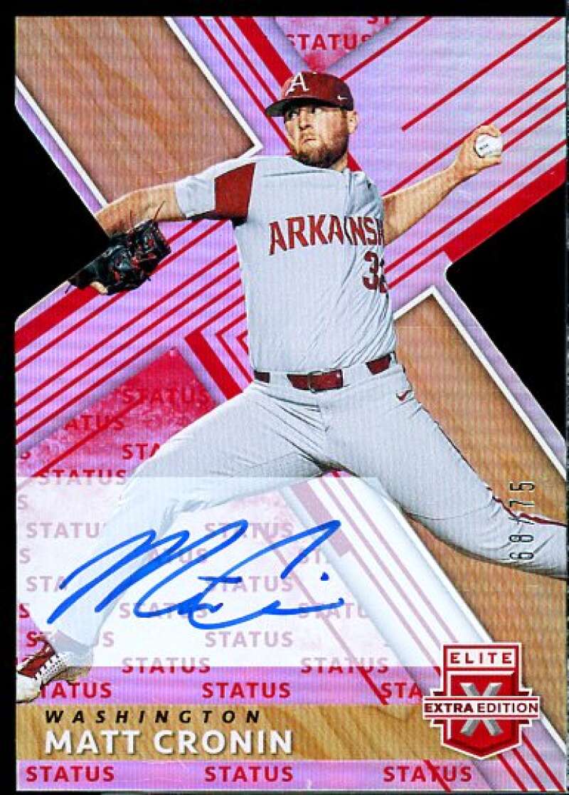 Matt Cronin Card 2019 Elite Extra Edition Autographs Status Die Cut Red #87  Image 1