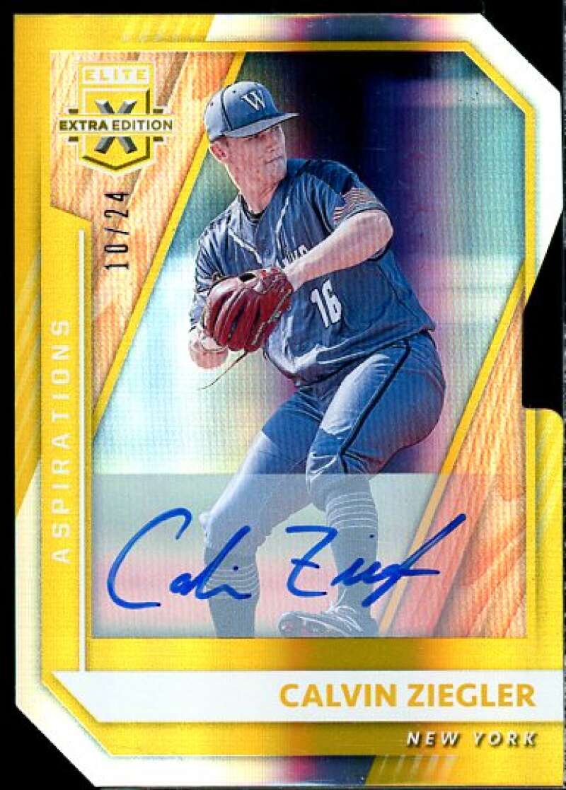 Calvin Ziegler 2021 Elite Extra Edition Signatures Aspirations Die Cut Gold #46  Image 1