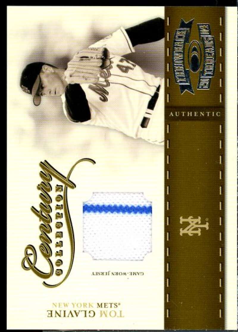 Tom Glavine Jsy Card 2004 Throwback Threads Century Collection Material #84  Image 1