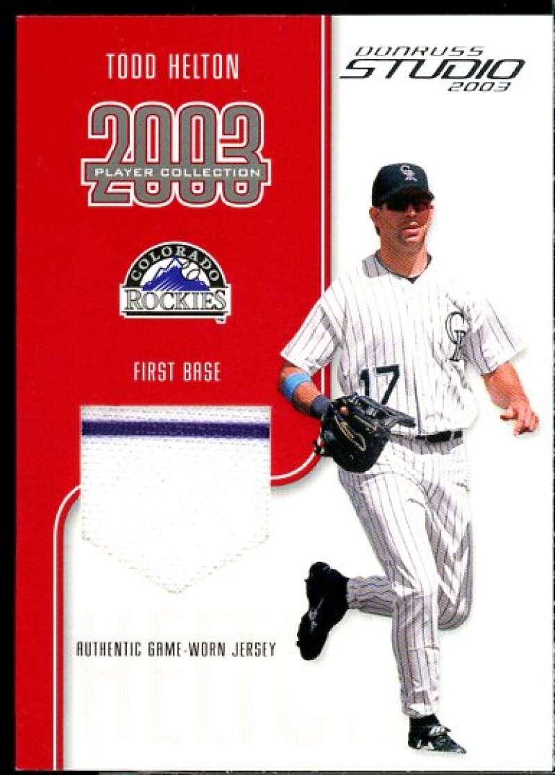 Todd Helton Jsy Card 2003 Studio Player Collection #40  Image 1