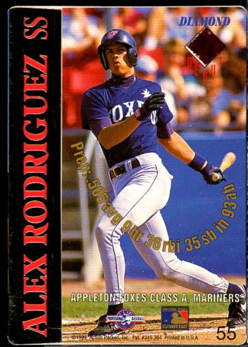Alex Rodriguez FG Rookie Card 1994 Action Packed #55  Image 2