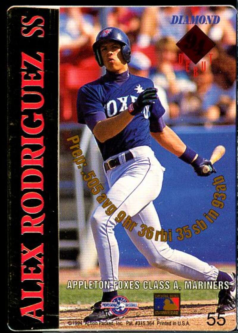 Alex Rodriguez FG Rookie Card 1994 Action Packed #55  Image 2