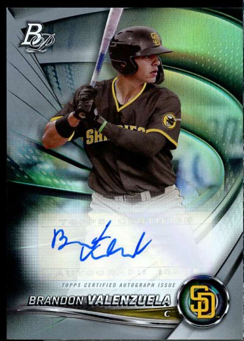 Brandon Valenzuela Rookie 2022 Bowman Platinum Top Prospects Autographs #TOP69  Image 1