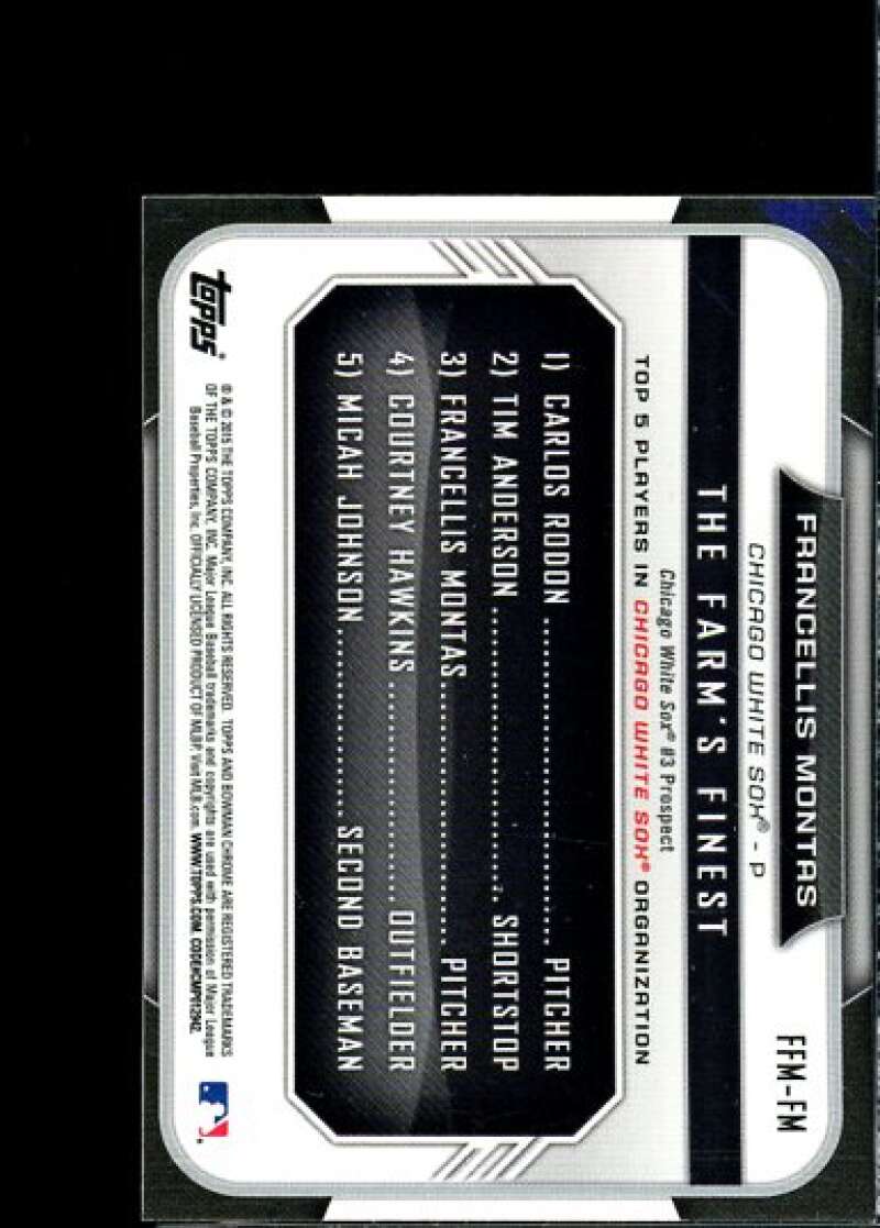 Francellis Montas Rookie Card 2015 Bowman Chrome Farm's Finest Minis #FFMFM  Image 2