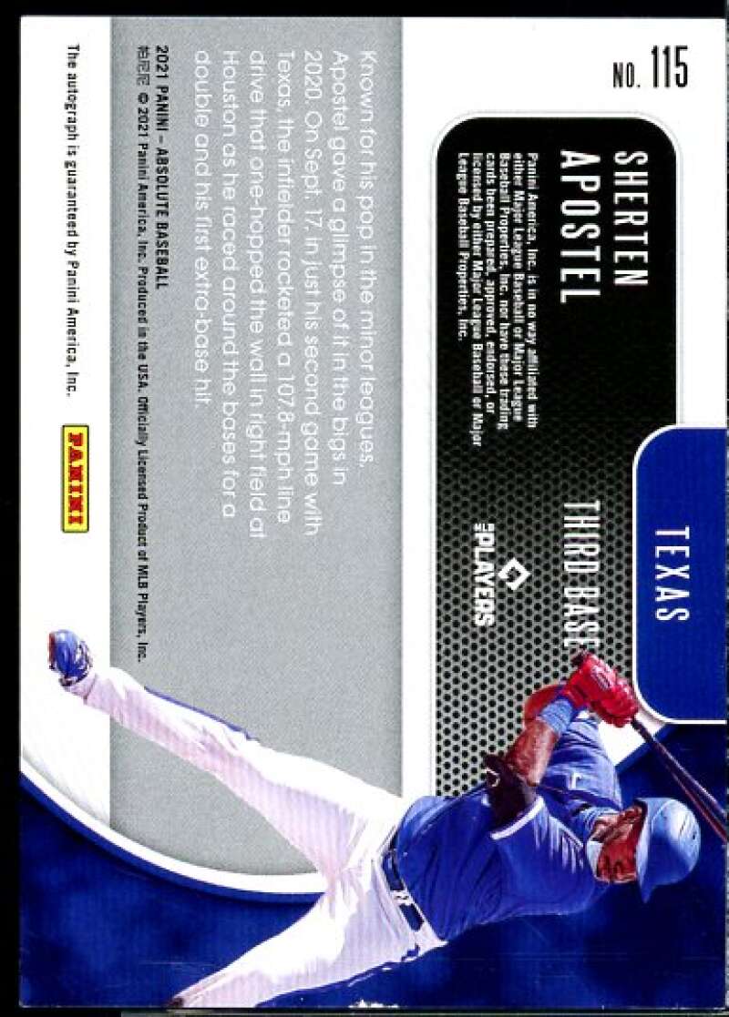 Sherten Apostel Rookie Card 2021 Absolute Rookie Leather Signatures Tan #115  Image 2
