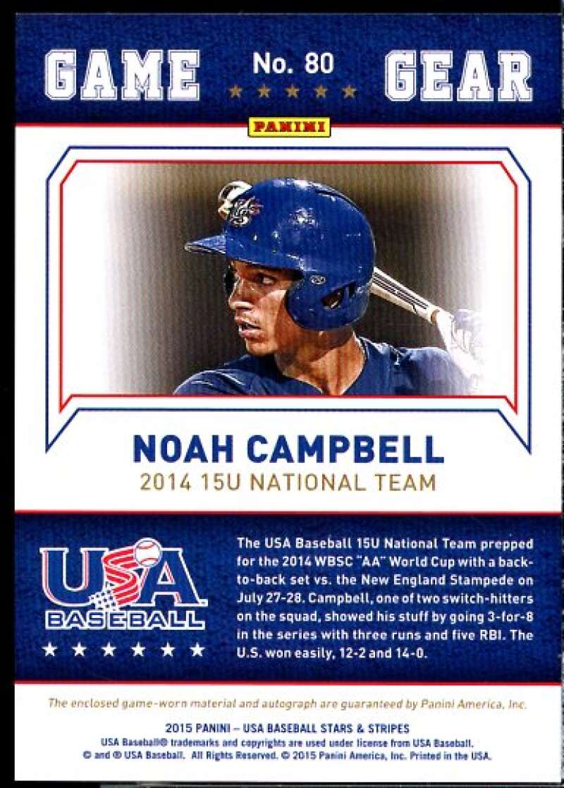 Campbell 2015 USA Stars and Stripe Game Gear Material AU Longevity Sapphire #80  Image 2