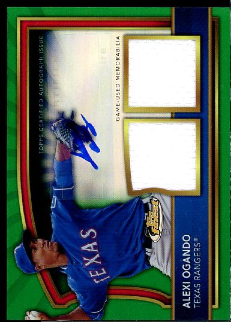 Alexi Ogando Card 2011 Finest Rookie Dual Relic Autographs Green Refractors #89  Image 1