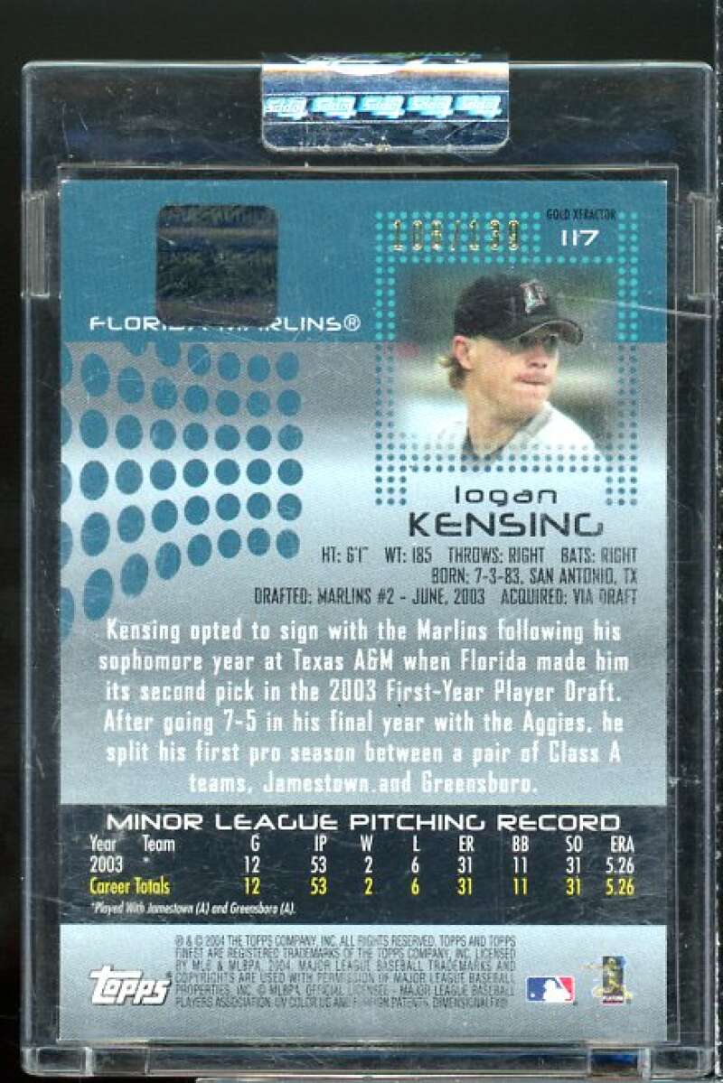 Logan Kensing AU Rookie Card 2004 Finest Uncirculated Gold X-Fractors #117  Image 2
