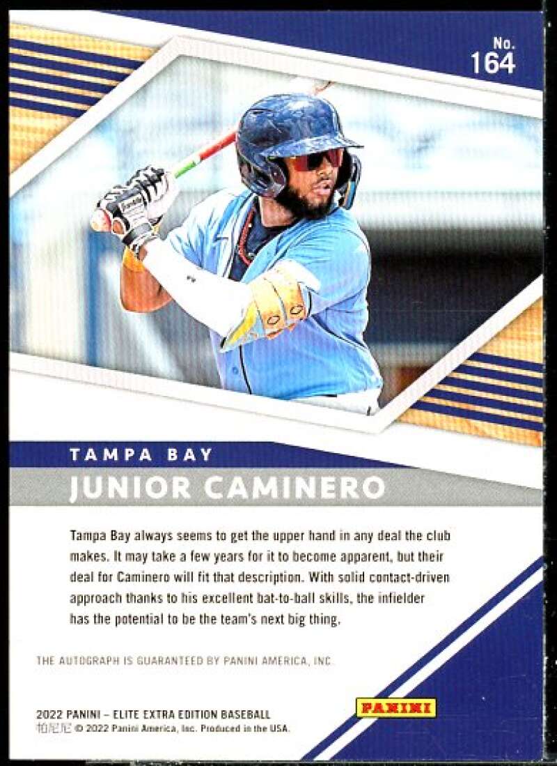 Junior Caminero Rookie Card 2022 Elite Extra Edition Signatures #164  Image 2