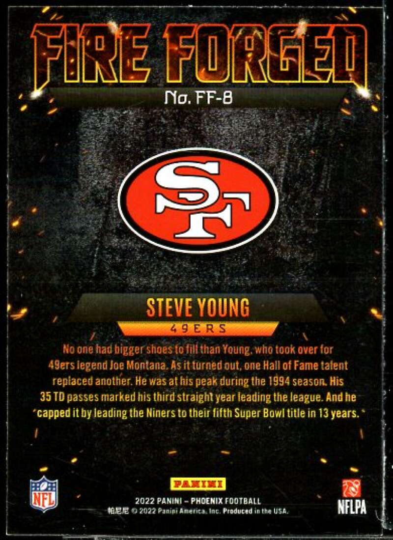 Steve Young Card 2022 Panini Phoenix Fire Forged #8  Image 2