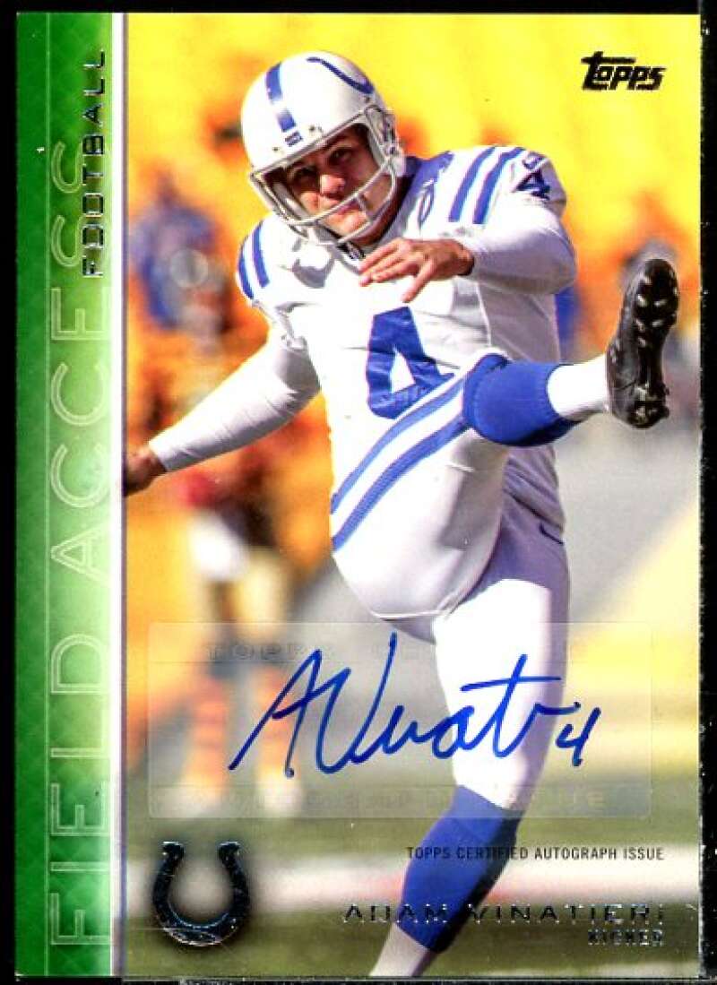 Adam Vinatieri Card 2015 Topps Field Access Autographs Green #180  Image 1