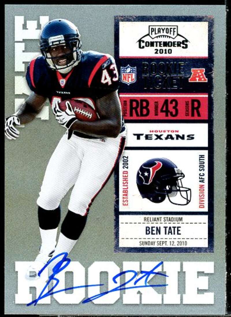 Ben Tate AU RC/cutting pose Rookie Card 2010 Playoff Contenders #204A  Image 1