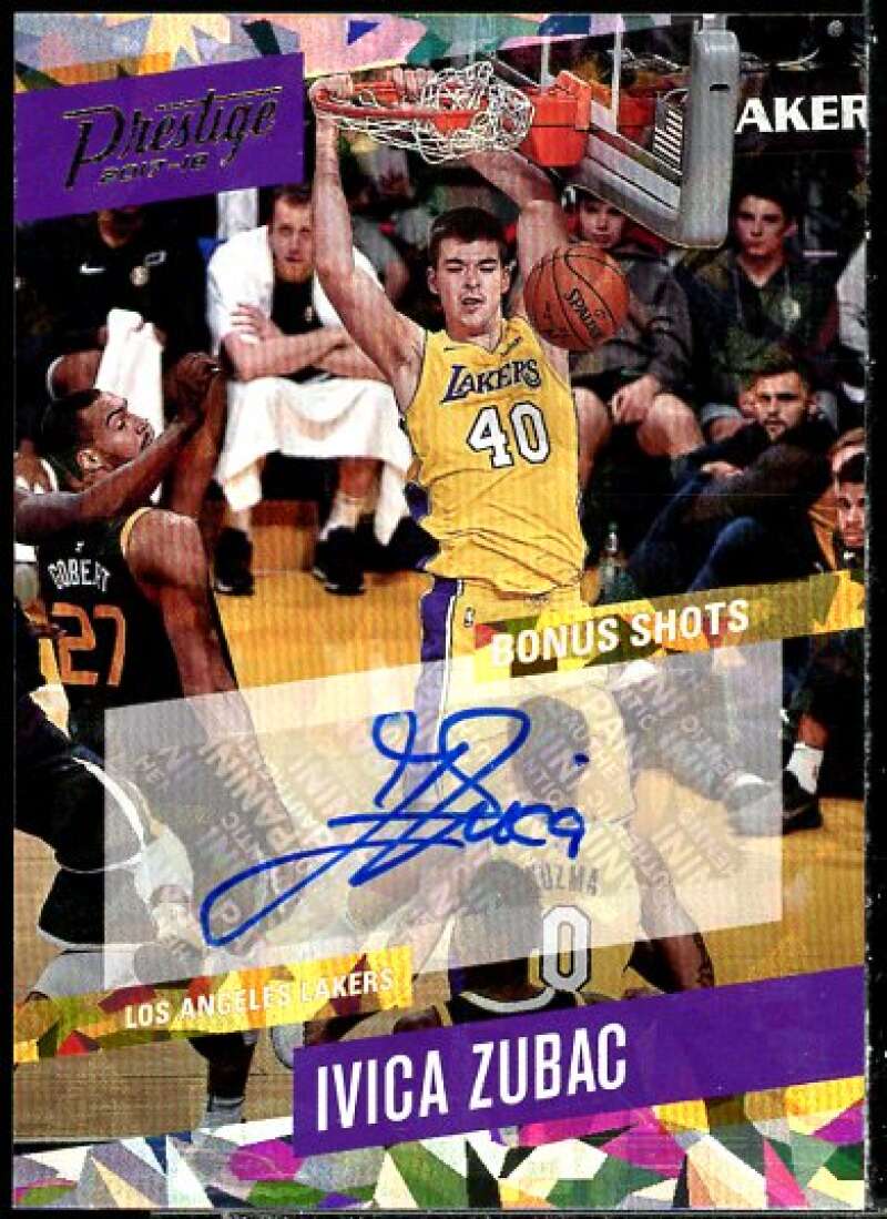 Ivica Zubac Card 2017-18 Prestige Bonus Shots Signatures Crystal #34  Image 1