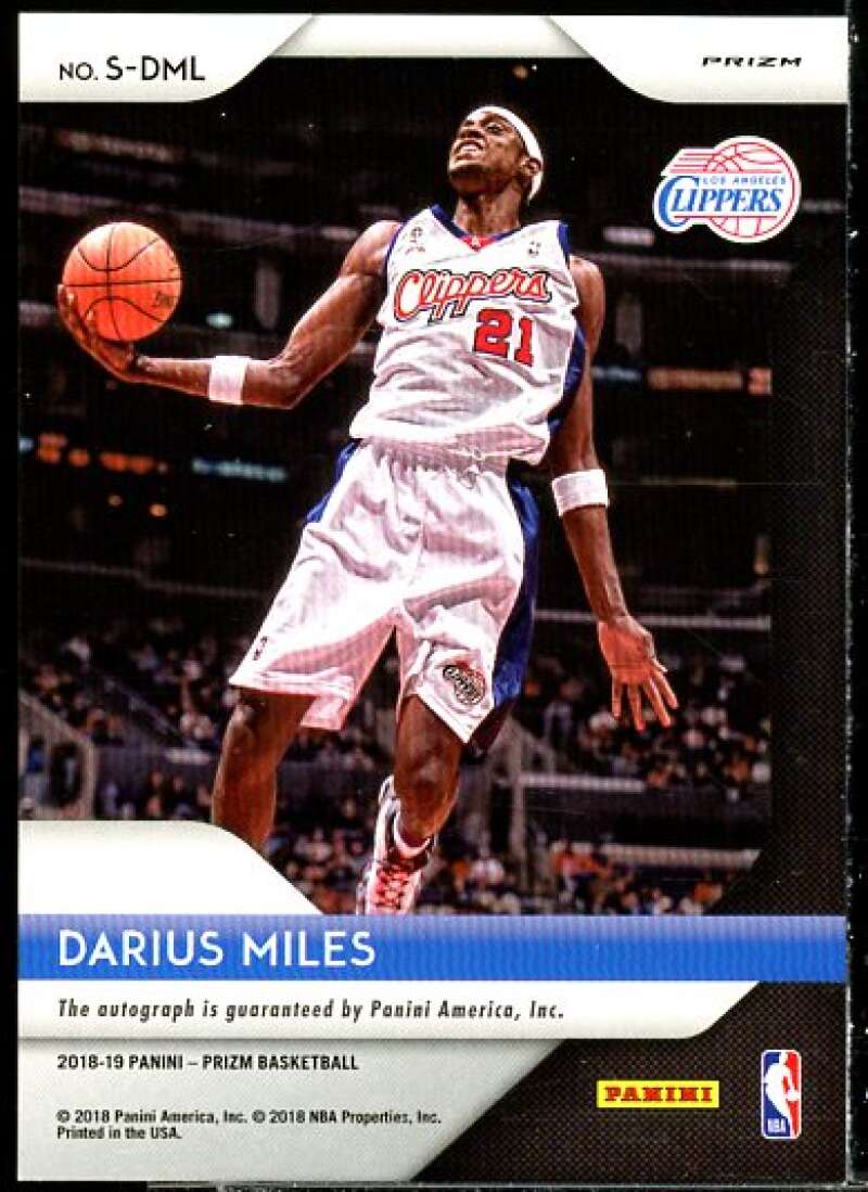 Darius Miles Card 2018-19 Panini Prizm Signatures Prizms Silver #53  Image 2