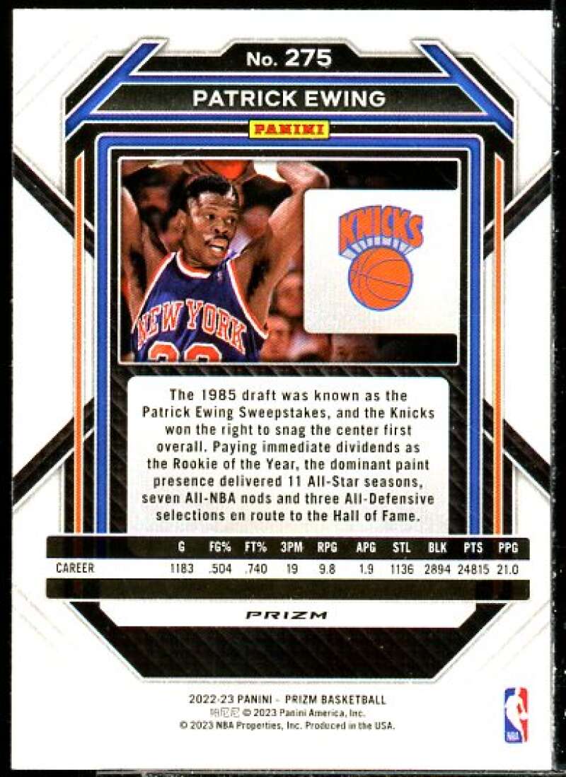 Patrick Ewing Card 2022-23 Panini Prizm Prizms Ruby Wave #275  Image 2