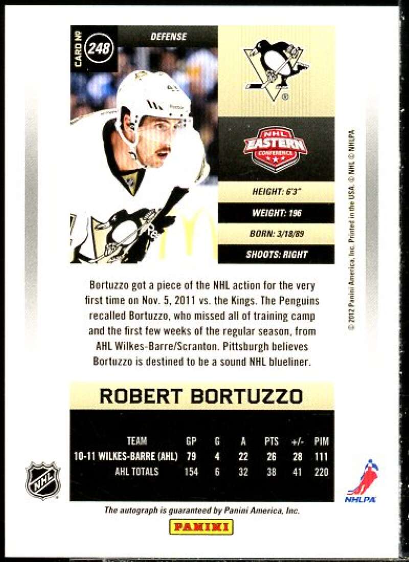 Robert Bortuzzo AU Rookie Card 2011-12 Panini Contenders #248  Image 2