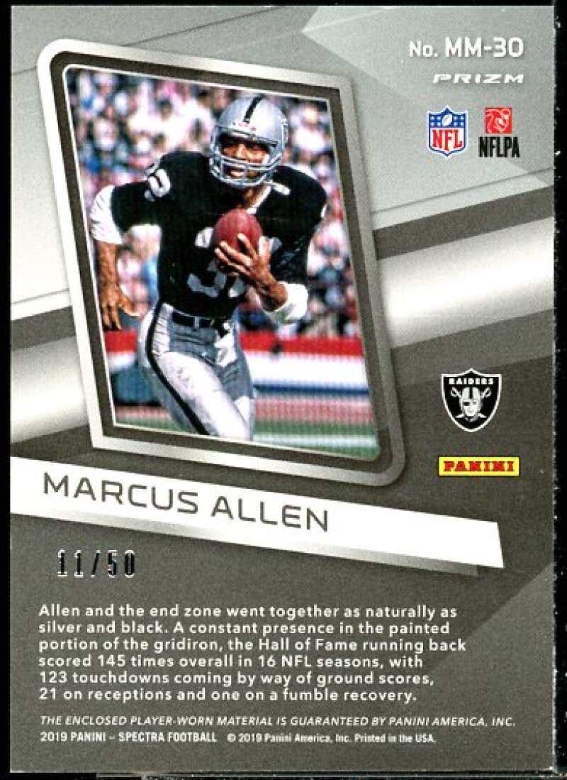 Marcus Allen 2019 Panini Spectra Milestone Moments Materials Neon Green #30  Image 2